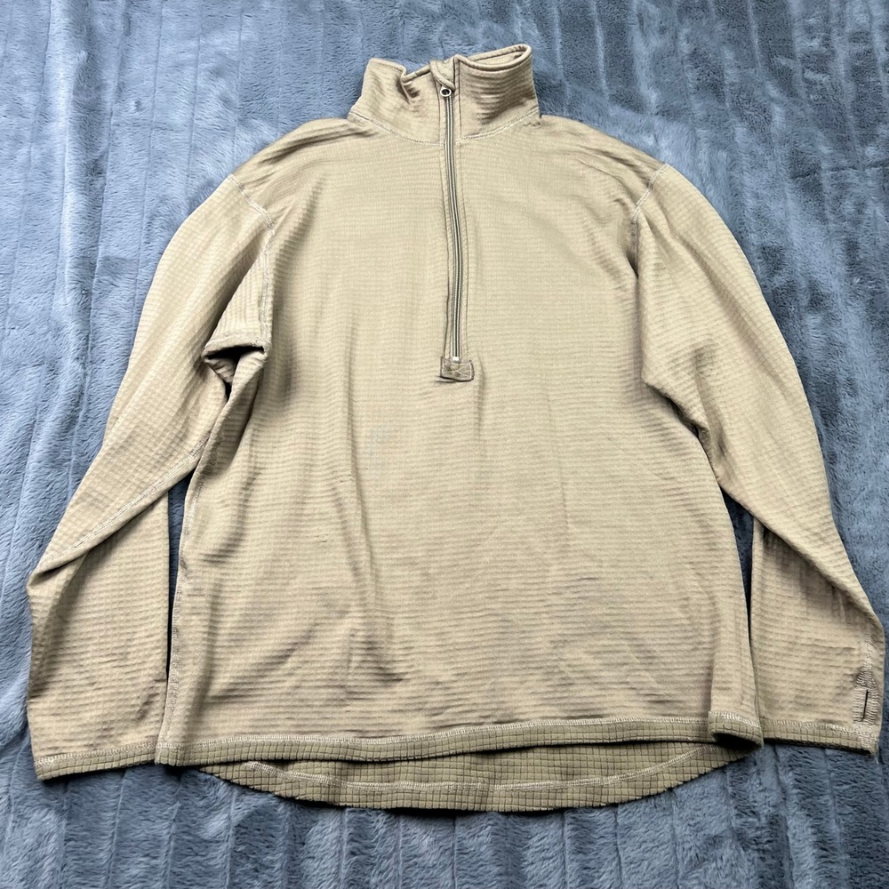 US Military Gen III Level 2 Grid Fleece Mid Weight Shirt Tan Medium Regular